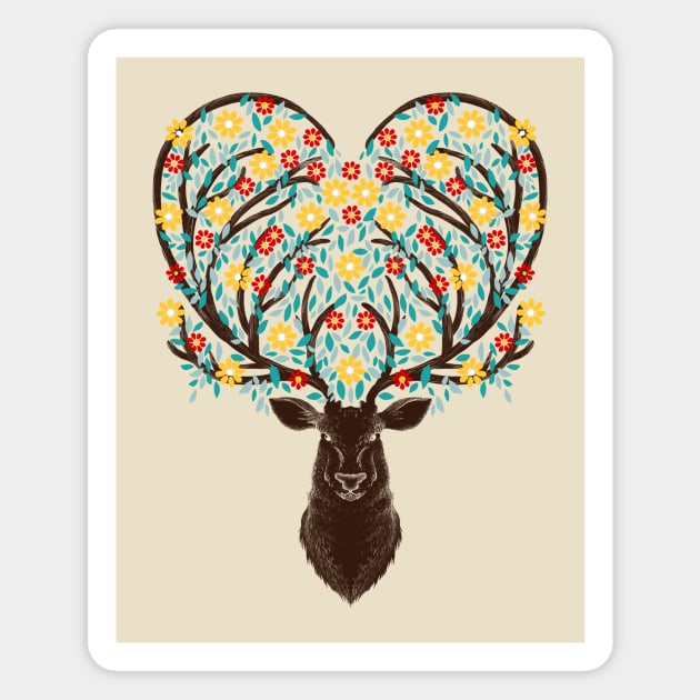 Blooming Deer Mothers Day Magnet by Tobe_Fonseca